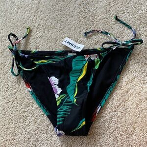 Tropical floral summer bikini bottoms Old Navy with ties on side BNWT
